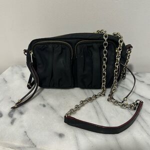 MZ Wallace Nylon Chain Link Crossbody bag black multiple compartments